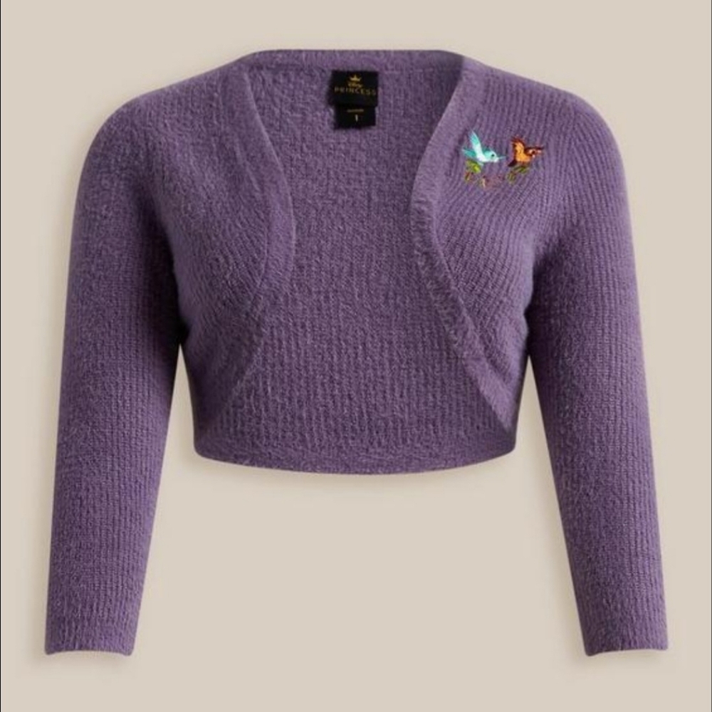Torrid Lavender Embroidered Sleeping Beauty Crop Cardigan